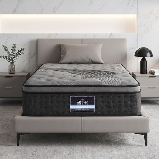 Giselle Bedding King Single Mattress 34cm 7-Zone Bamboo Charcoal Fabric with Pocket Spring