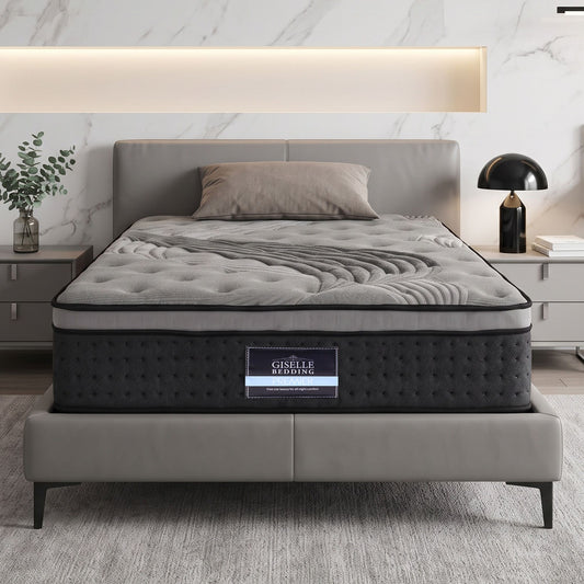 Giselle Bedding Single Mattress 34cm 7-Zone Bamboo Charcoal Fabric with Pocket Spring