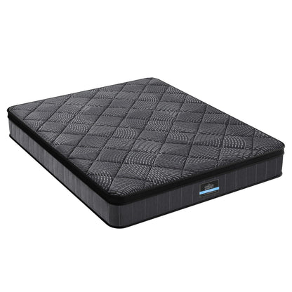 Black mattress 183x203x25cm, in room setting