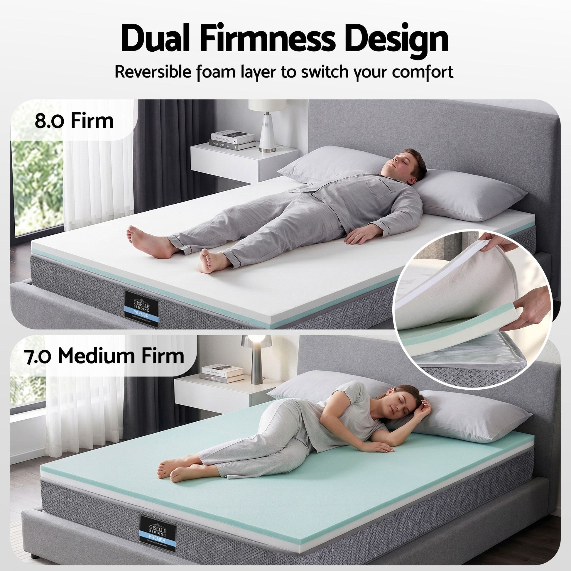 Double Mattress 23cm Pocket Spring Reversible | HomeAndLivin - 3