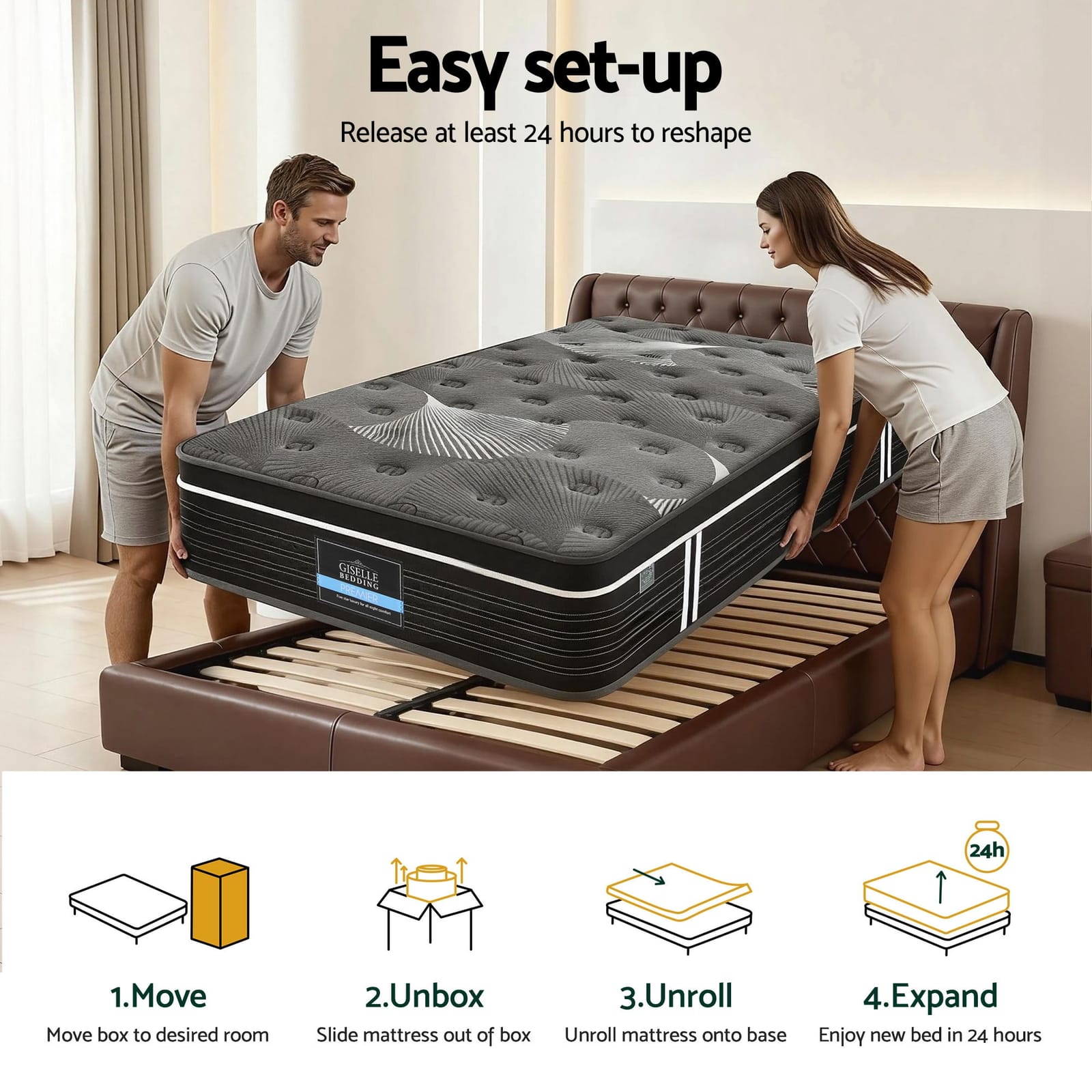 Black mattress 107x203x35cm, view 11