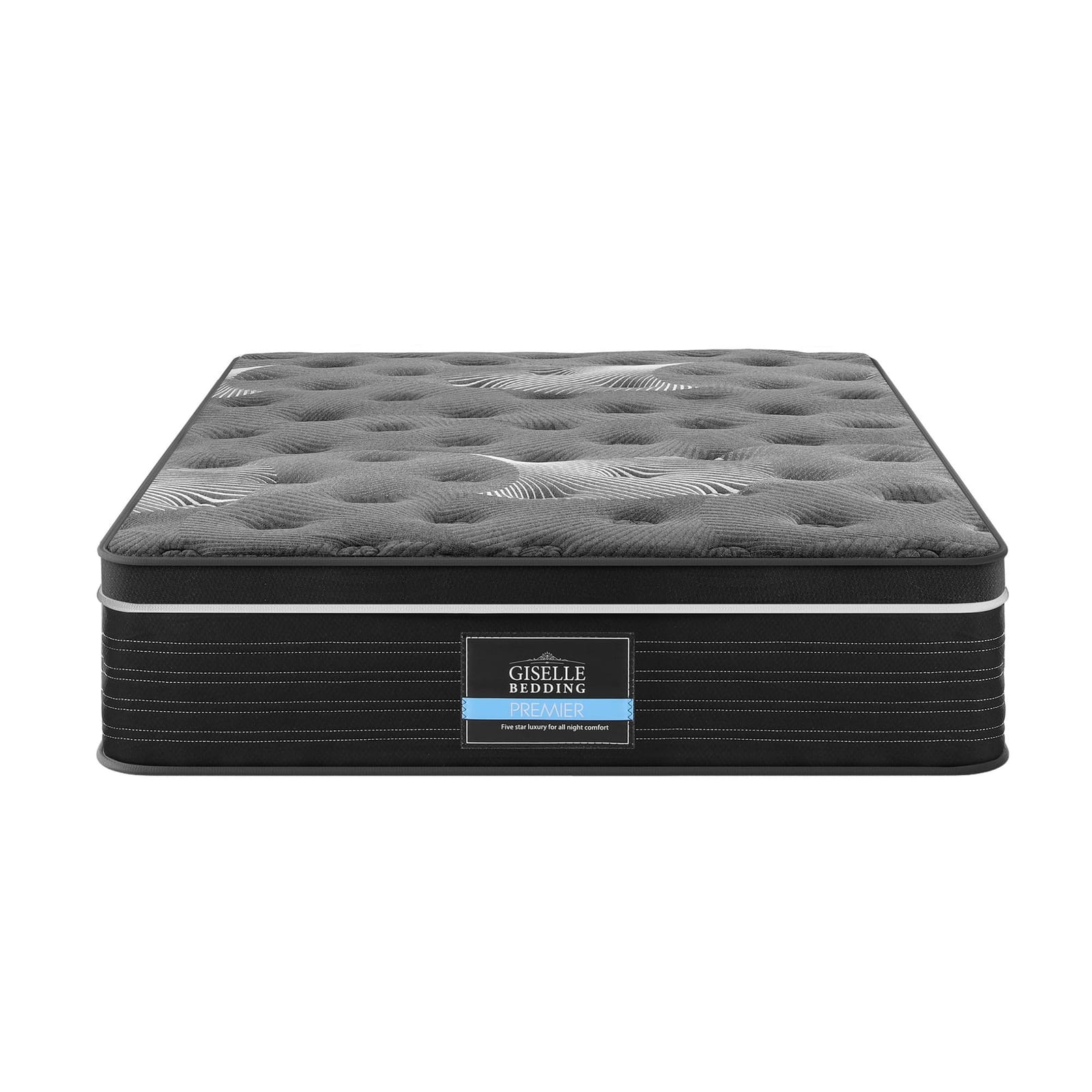 Black mattress 107x203x35cm, in room setting
