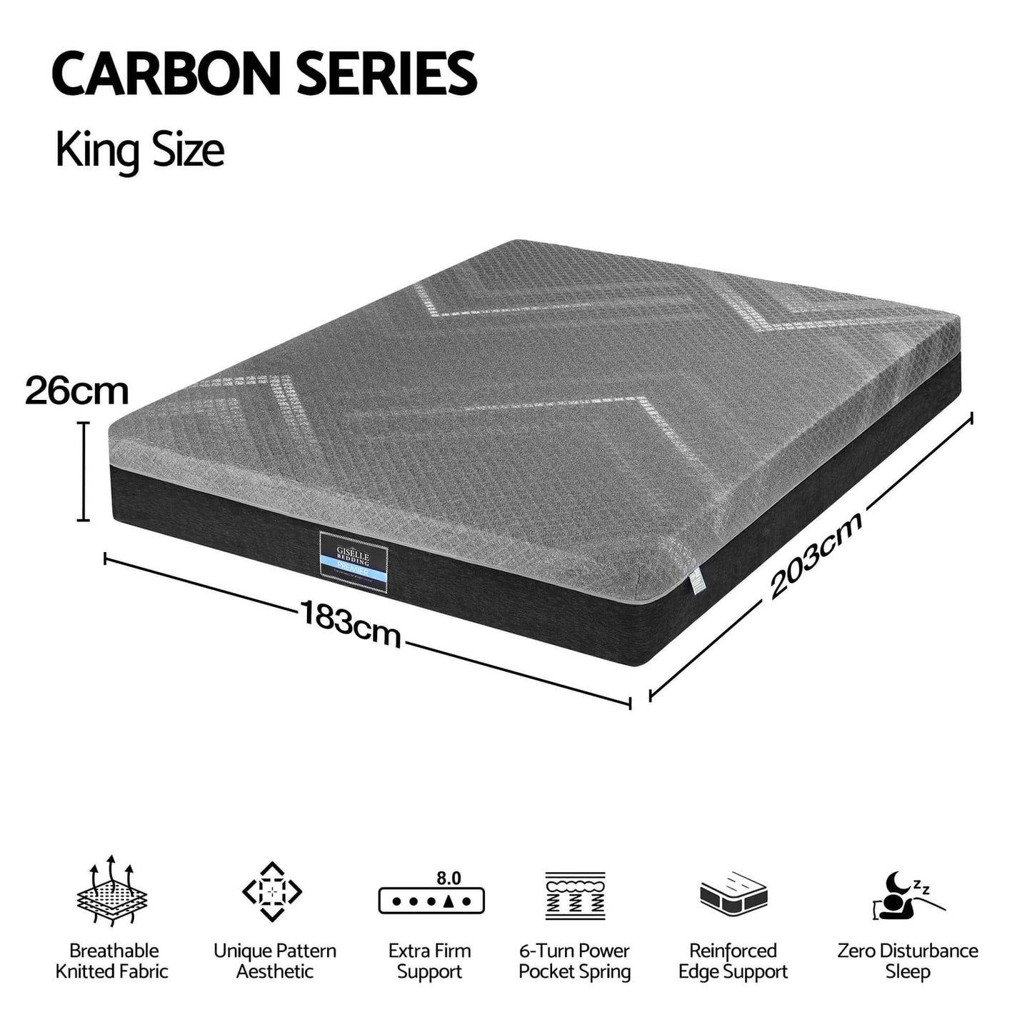 King Mattress 26cm Firm Pocket Spring | HomeAndLiving - 3