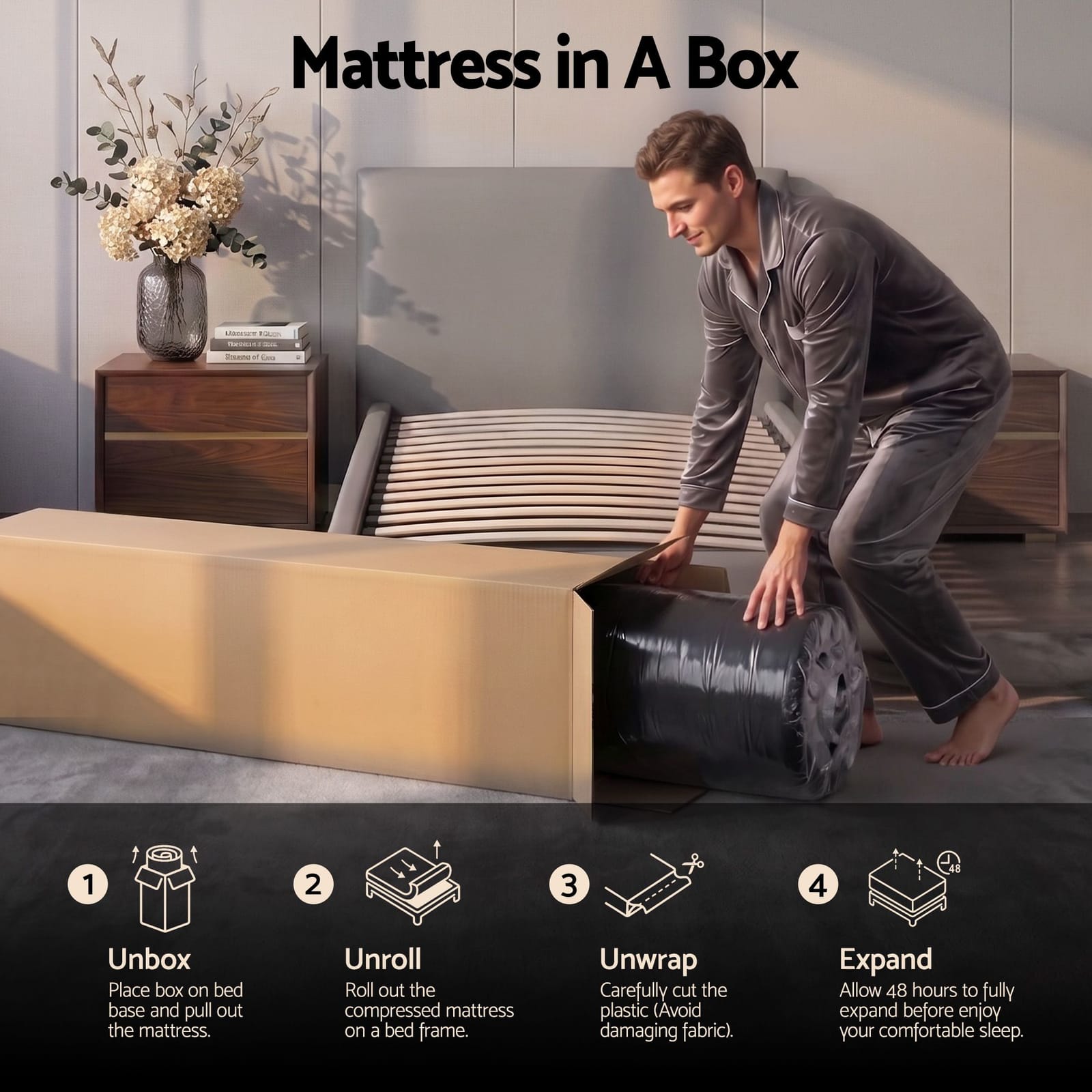 King Single Hybrid Mattress 34cm Cooling Gel | HomeAndLiving - 11