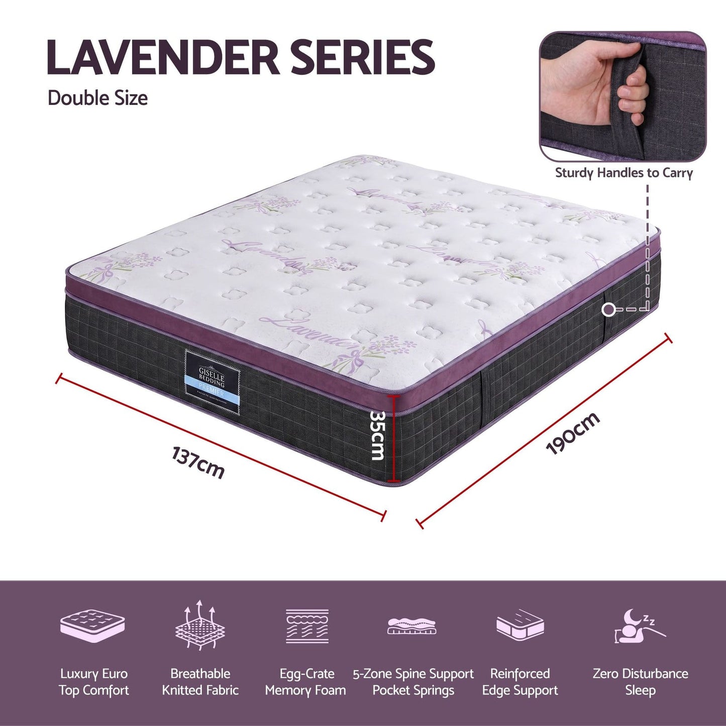 Double Euro Top Pocket Spring Mattress | HomeAndLiving - 3