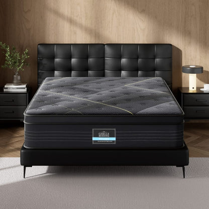 Black mattress 183x203cm, side view