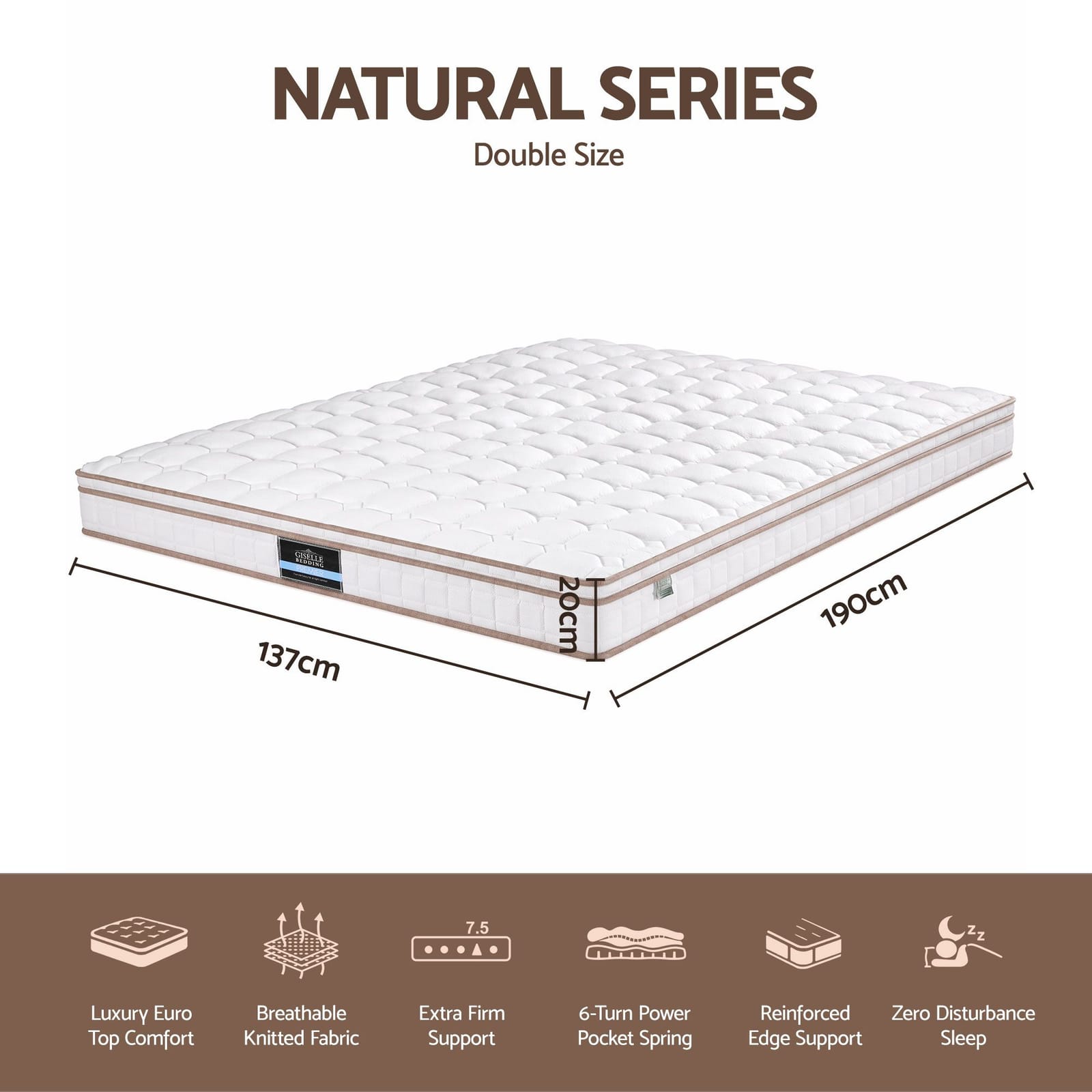 Double Mattress Pocket Spring 20cm Firm | HomeAndLiving - 3