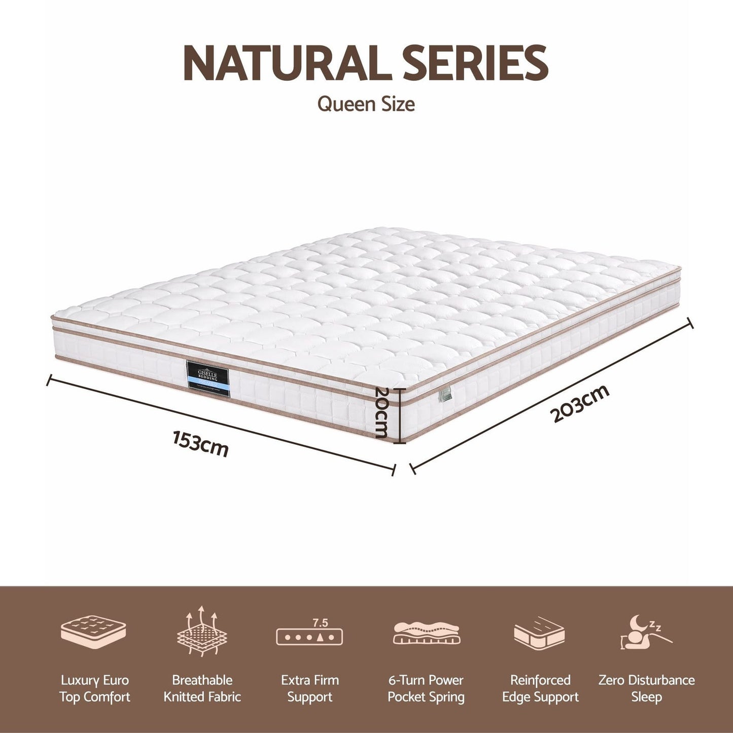 Queen Pocket Spring Mattress 20cm Firm | HomeAndLiving - 3