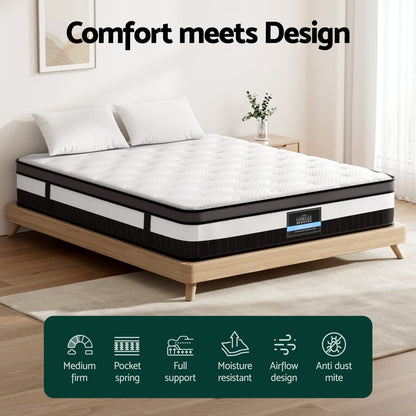 White mattress 153x203cm, in room setting