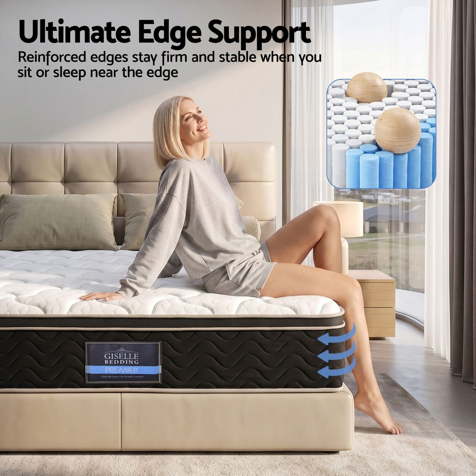 35cm Double Mattress Firm Pocket Spring | HomeAndLiving - 10