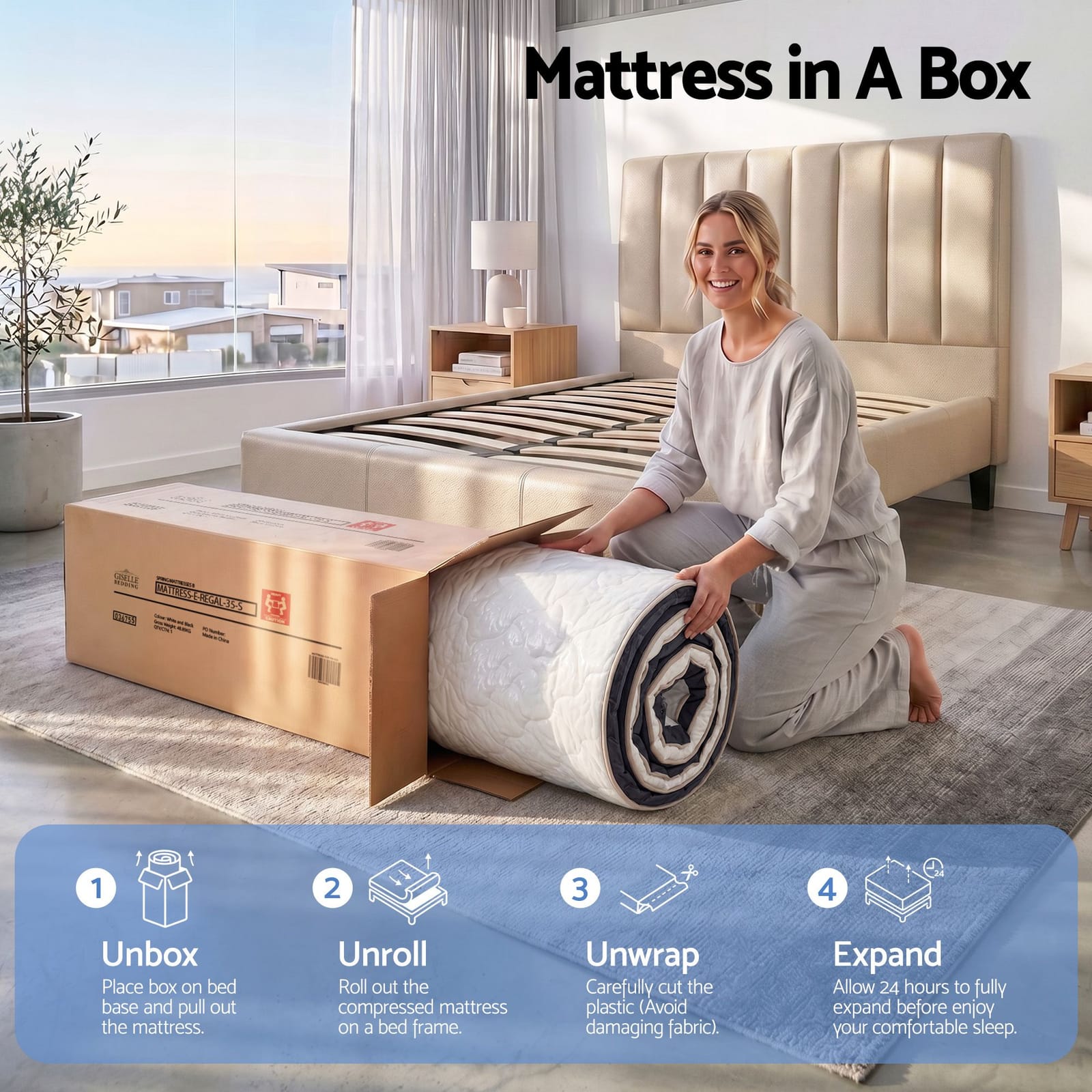 King Single Mattress 35cm Firm Pocket Spring | HomeAndLiving - 11