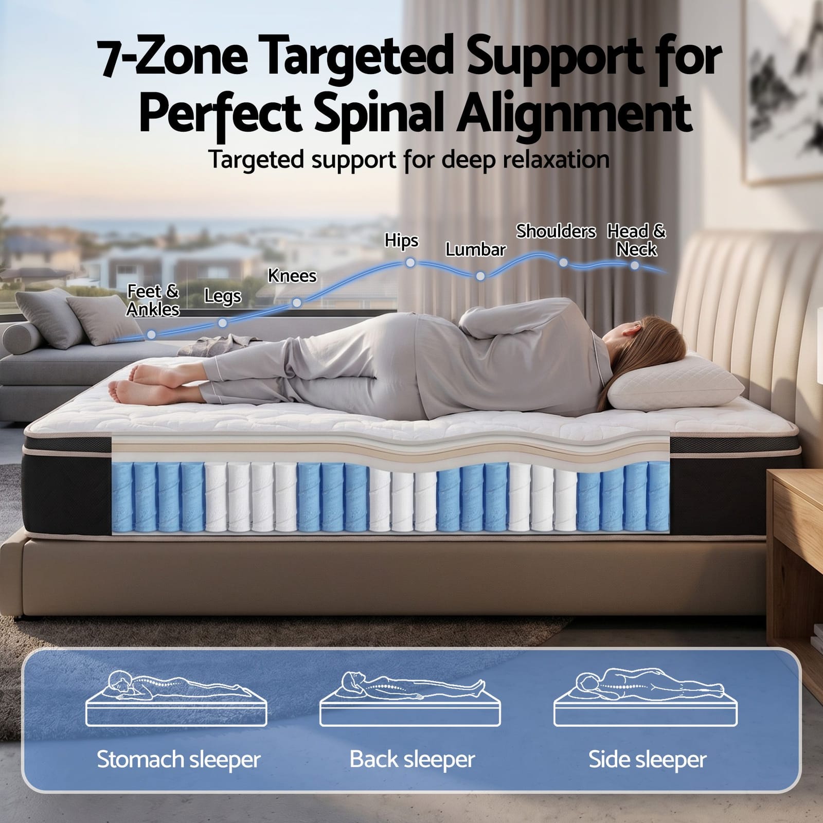 King Single Mattress 35cm Firm Pocket Spring | HomeAndLiving - 7