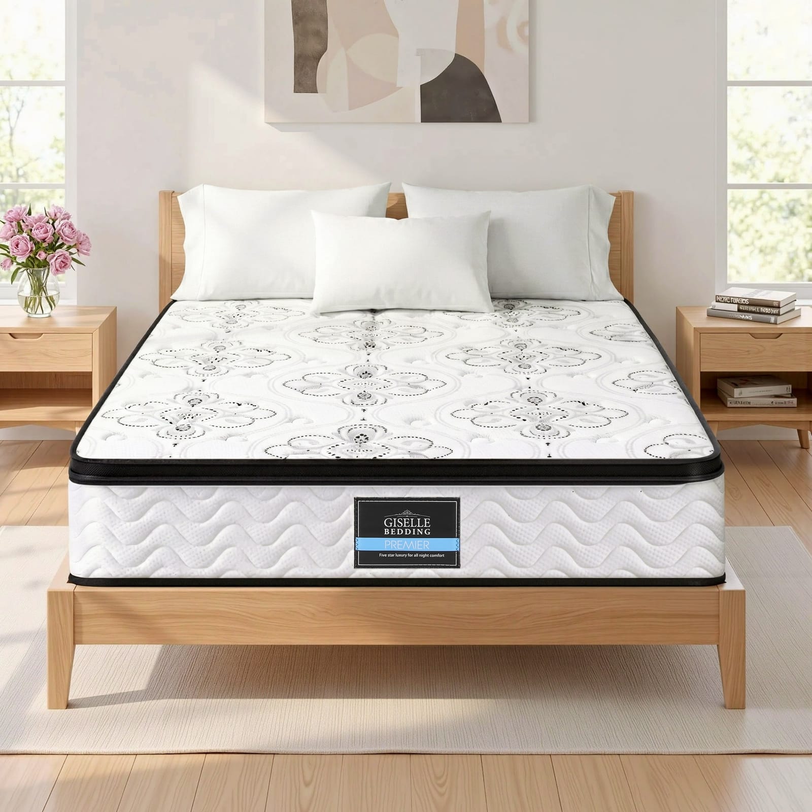 White mattress 137x190x30cm, side view