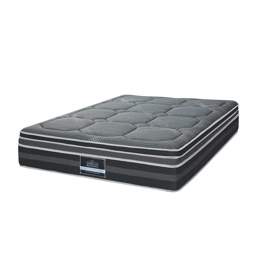 H&L Presents 35Cm Double Mattress Bed 7 Zone Dual Euro Top Pocket Spring Medium Firm