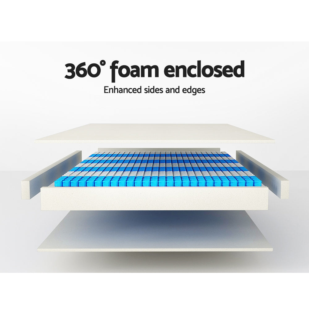 H&L Presents 35Cm Double Mattress Bed 7 Zone Dual Euro Top Pocket Spring Medium Firm