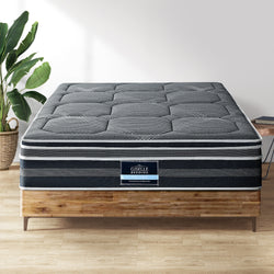 H&L Presents 35Cm Double Mattress Bed 7 Zone Dual Euro Top Pocket Spring Medium Firm