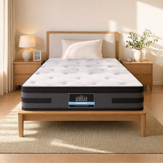 Giselle Bedding 7-Zone King Single Mattress 36cm Double Firmness Cooling Gel Memory Foam with Pocket Spring