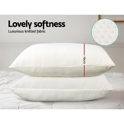 Memory Foam Pillow 19Cm Thick Twin Pack
