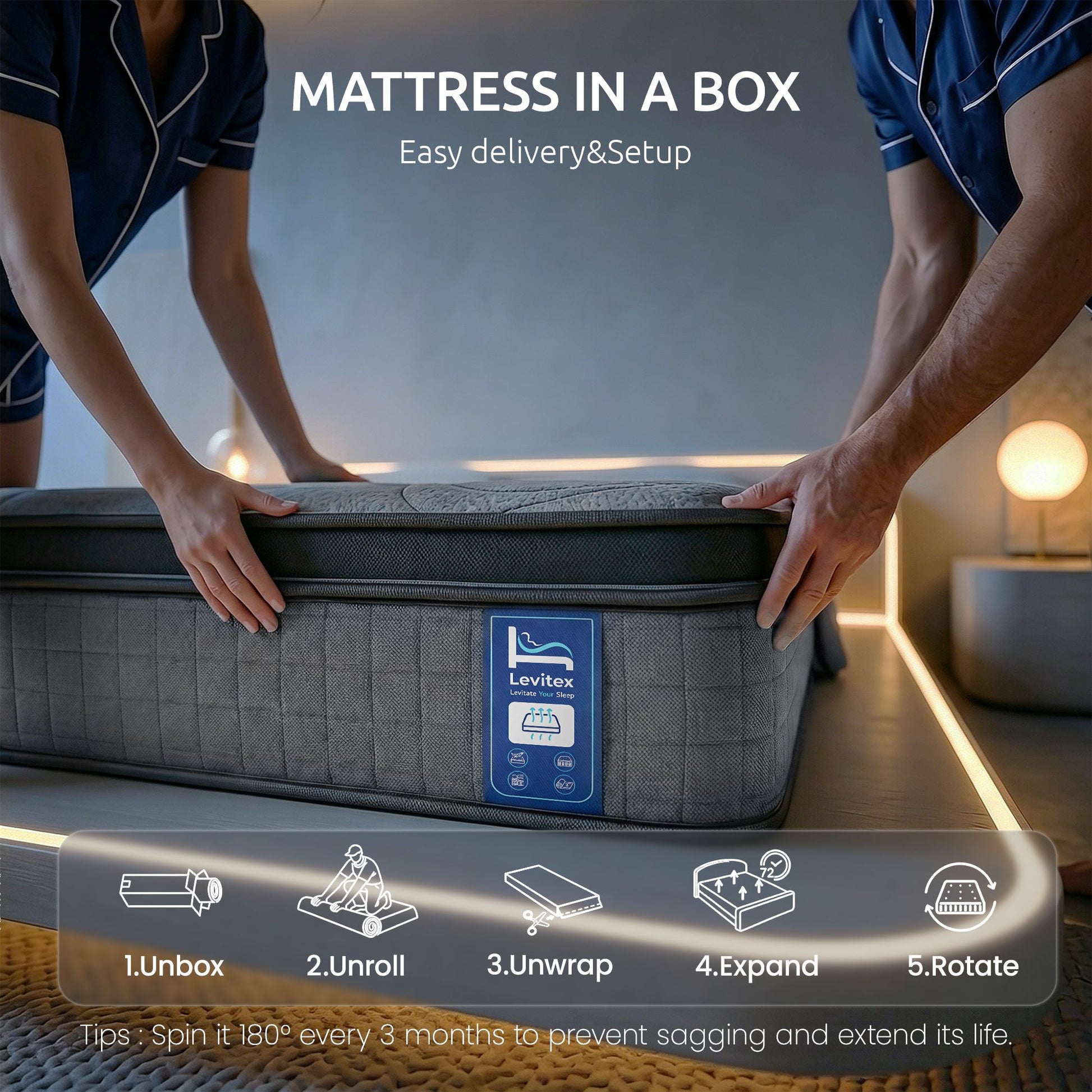 Double Mattress Extra Firm 33cm Pocket Spring | HomeAndLivin - 11