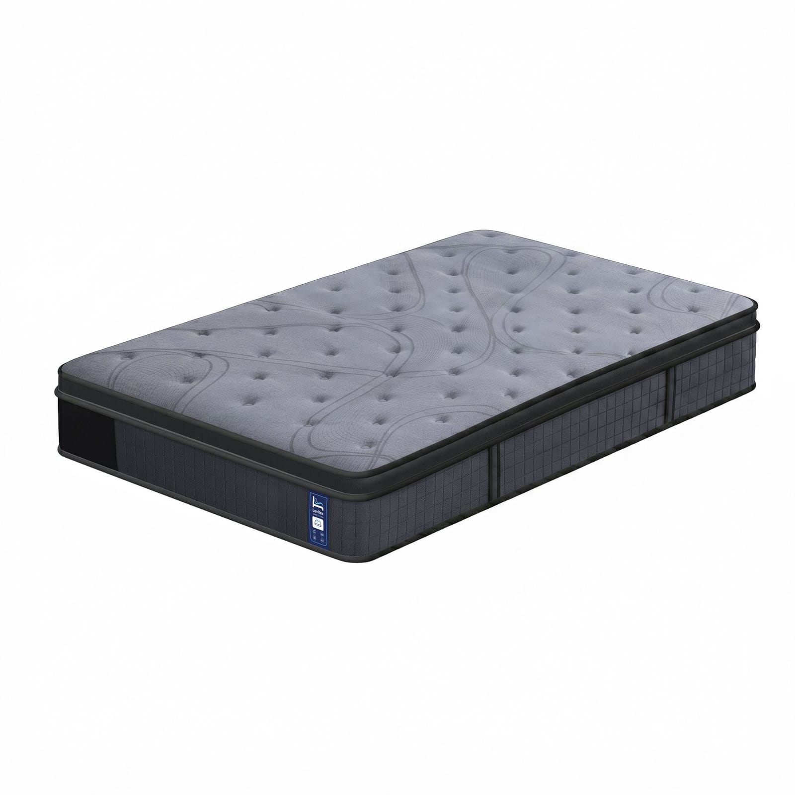 Grey mattress 203x105.5cm, in room setting
