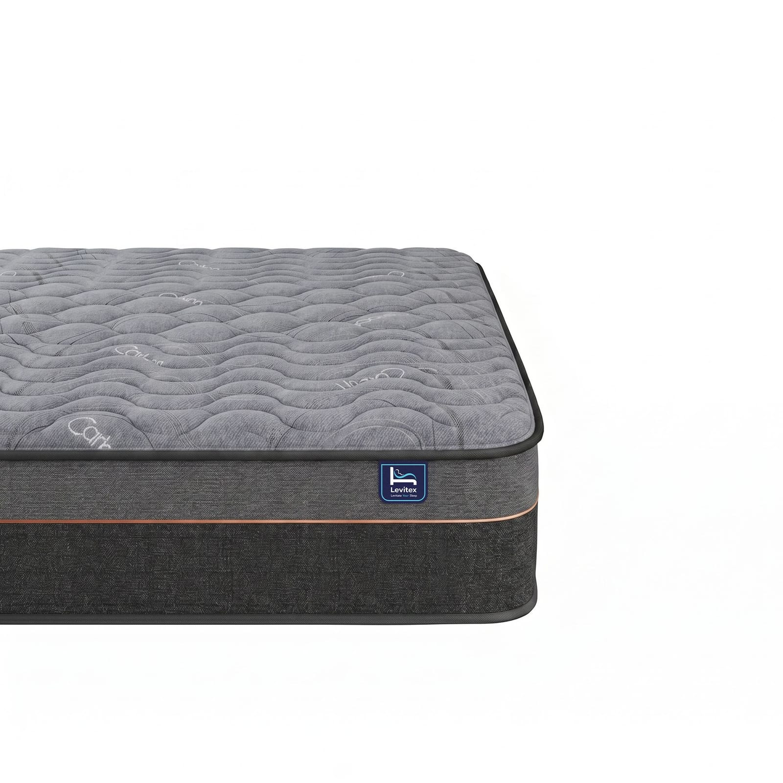 Grey mattress 203x183cm, rear view