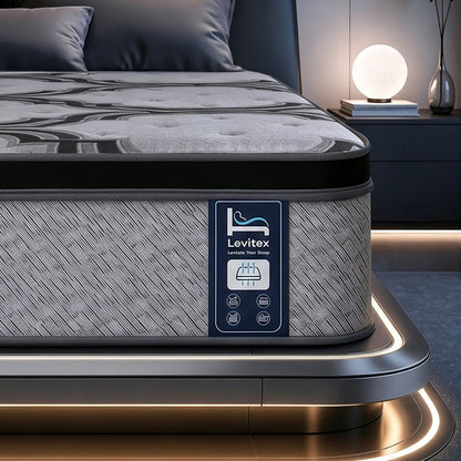 Grey mattress 188x92cm, side view