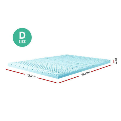 Giselle Bedding 11-zone Memory Foam Mattress Topper 8cm - K/Q/D/S