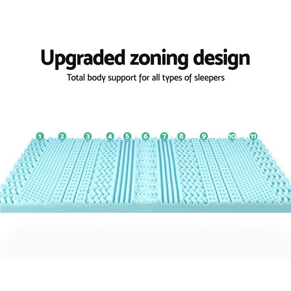 Giselle Bedding 11-zone Memory Foam Mattress Topper 8cm - K/Q/D/S