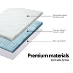 H&L Bedding Cool  7-zone Memory Foam Mattress Topper w/Bamboo Cover 5cm - Double
