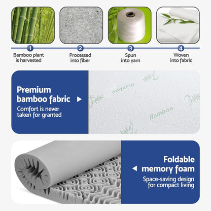 Memory Foam Mattress Topper 8cm Thick 190x90cm