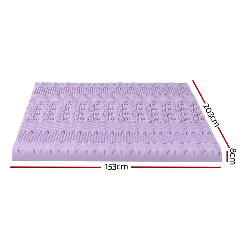 Memory Foam Mattress Topper Lavender 203x153cm