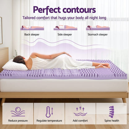 Memory Foam Mattress Topper Lavender 203x153cm