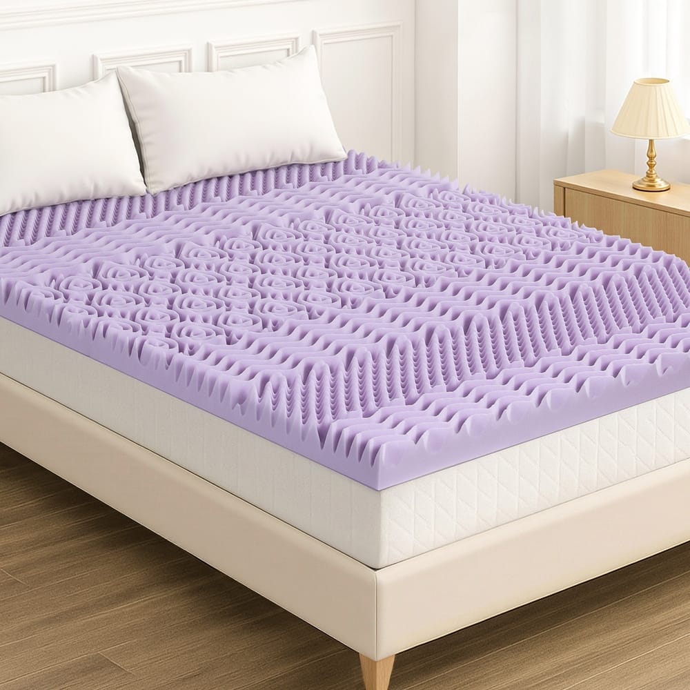 Memory Foam Mattress Topper Lavender 203x153cm