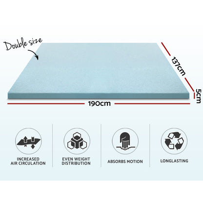 Memory Foam Mattress Topper Cool Gel 5Cm Double