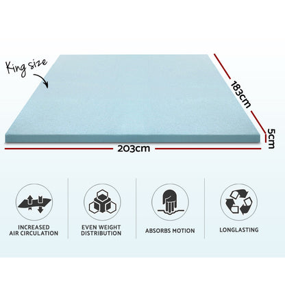 Memory Foam Mattress Topper Cool Gel 5Cm King