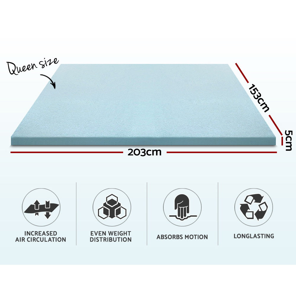 Memory Foam Mattress Topper Cool Gel 5Cm Queen