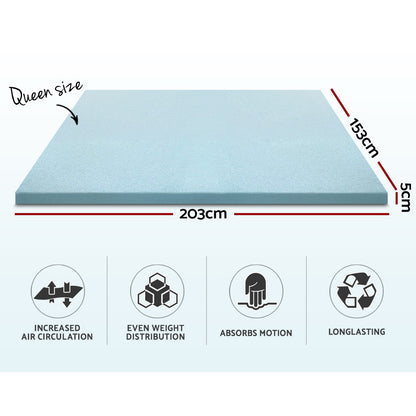Memory Foam Mattress Topper Cool Gel 5Cm Queen