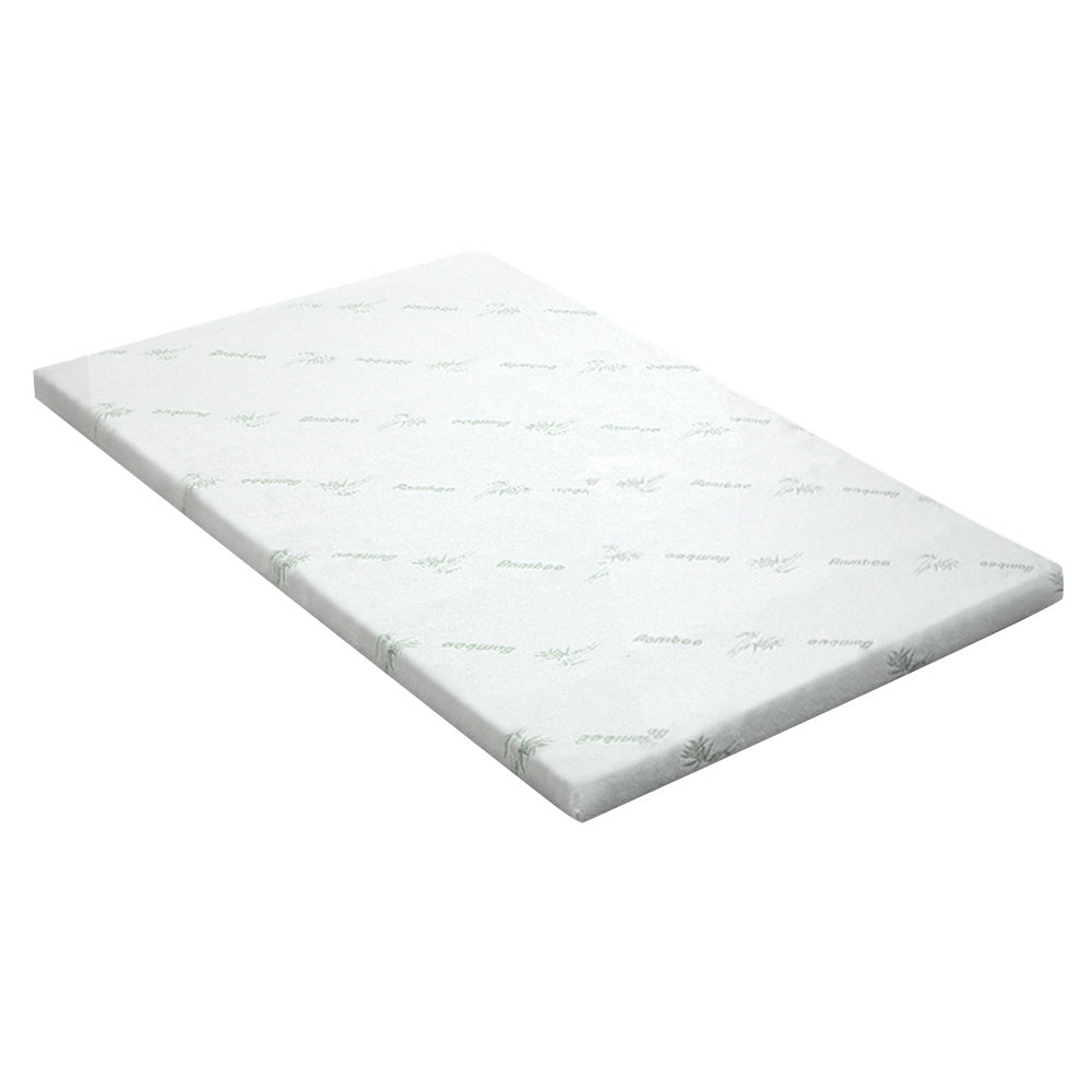 Cool Gel Memory Foam Mattress Topper Bamboo Cover 5cm - Single