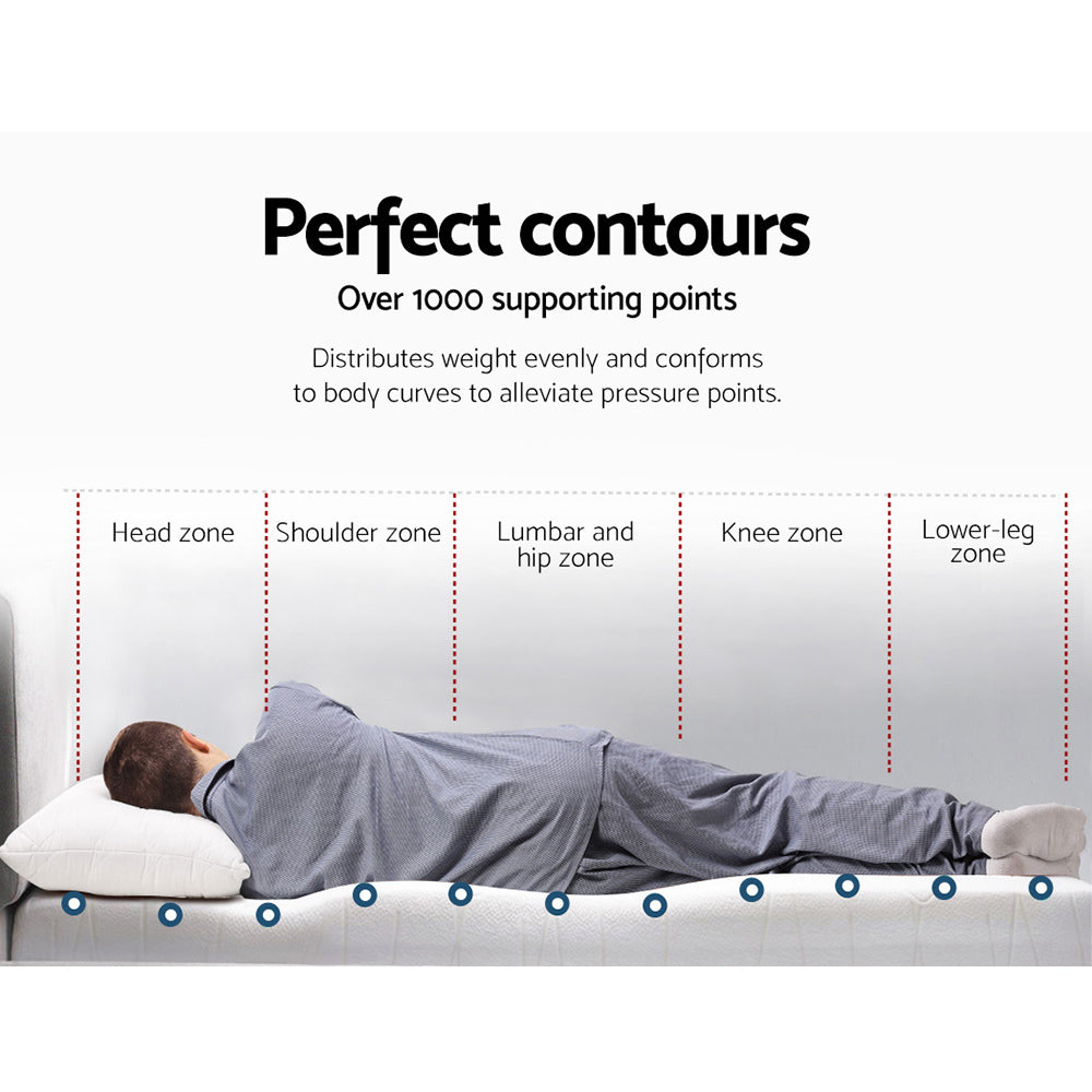 Cool Gel Memory Foam Mattress Topper Bamboo Cover 5cm - Single
