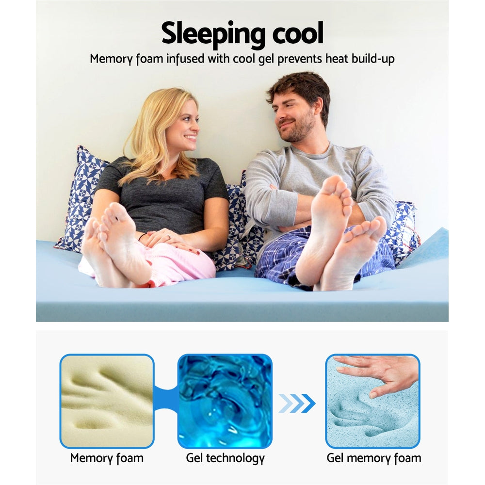 Memory Foam Mattress Topper Cool Gel 8Cm King