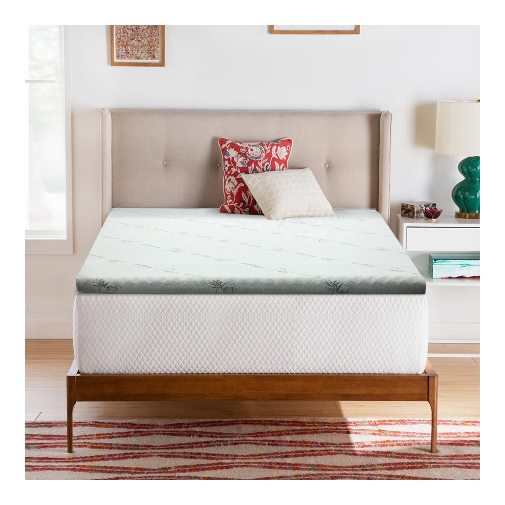 Cool Gel Memory Foam Mattress Topper Bamboo Cover 8cm - Single