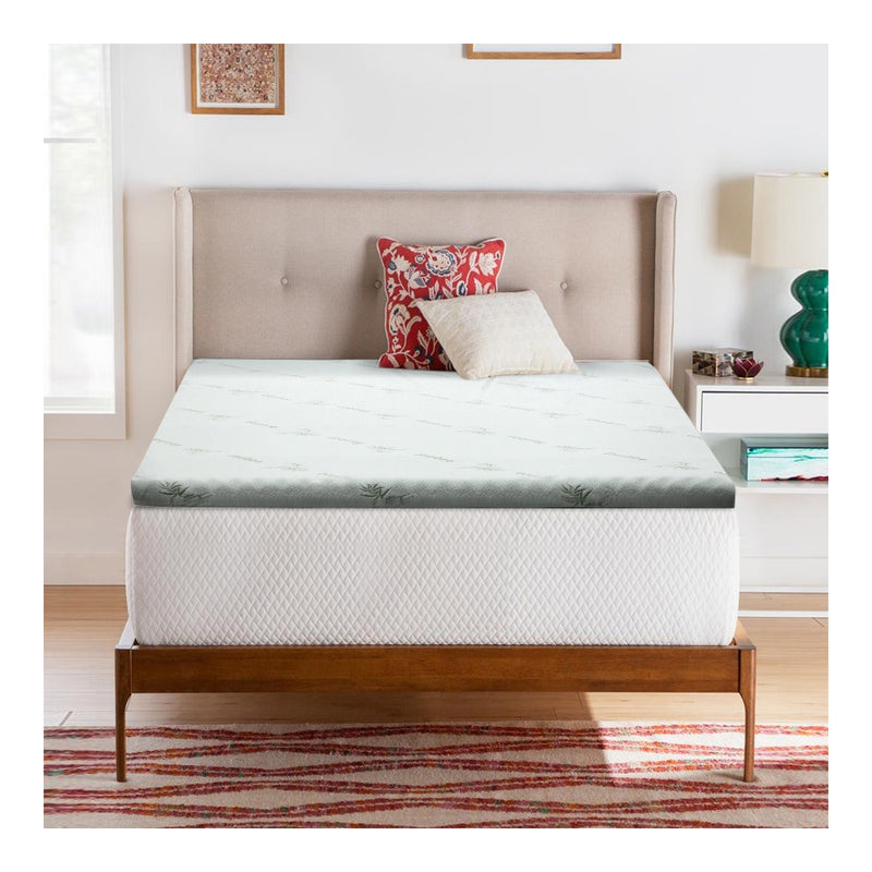 Cool Gel Memory Foam Mattress Topper Bamboo Cover 8cm - Single