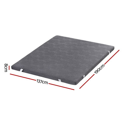Memory Foam Mattress Topper Gel Layered 190x137cm