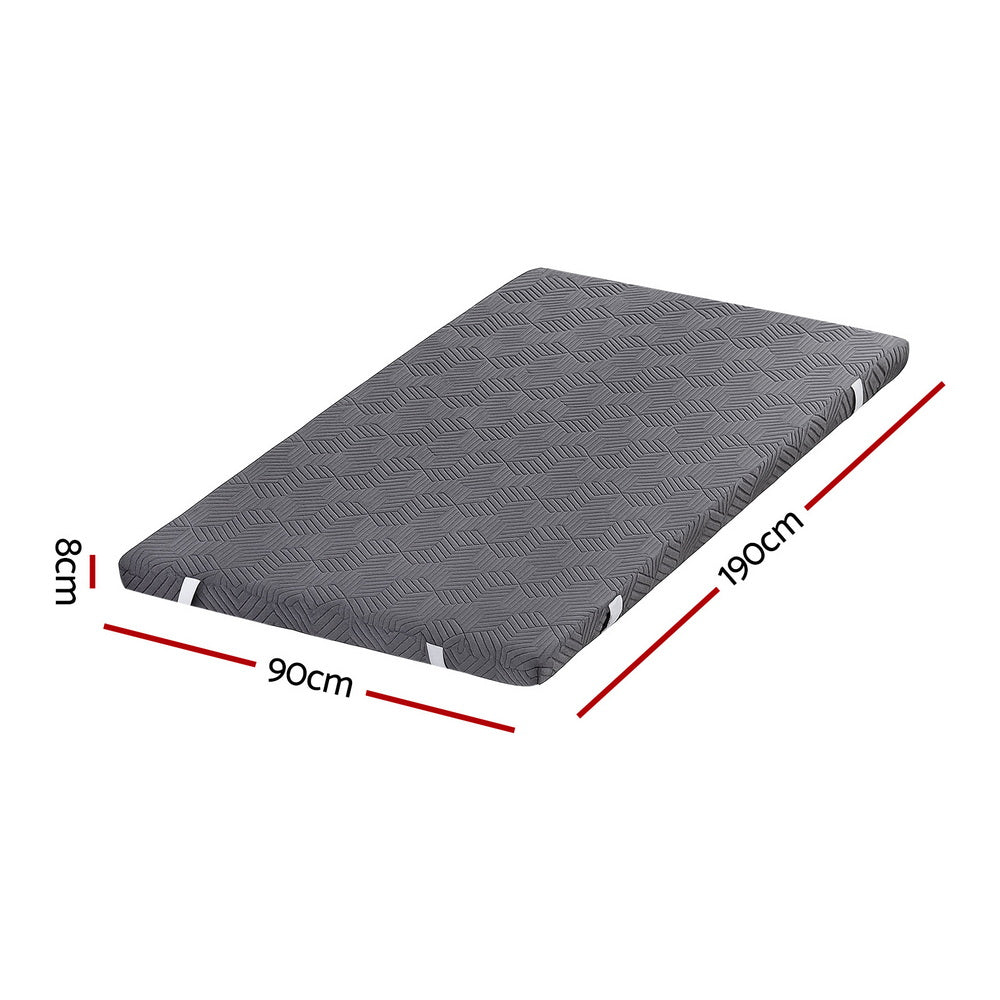 8cm Memory Foam Mattress Topper Gel Dual Layer Foam Bamboo Single
