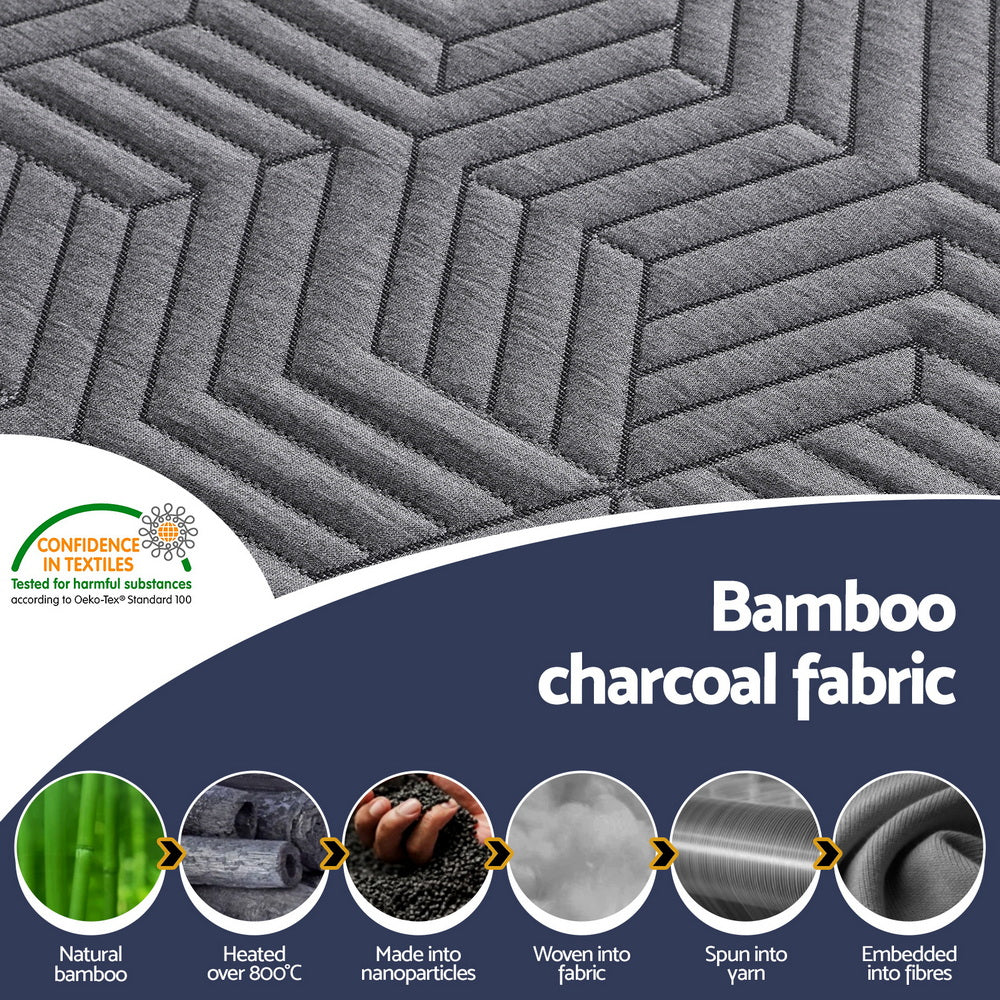 8cm Memory Foam Mattress Topper Gel Dual Layer Foam Bamboo Single