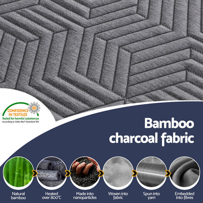 8cm Memory Foam Mattress Topper Gel Dual Layer Foam Bamboo Single
