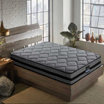 H&L Bedding Single Size Mattress Bed Medium Firm Foam Pocket Spring 22cm Grey