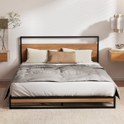Metal Bed Frame Single Size Beds Platform with Mattress