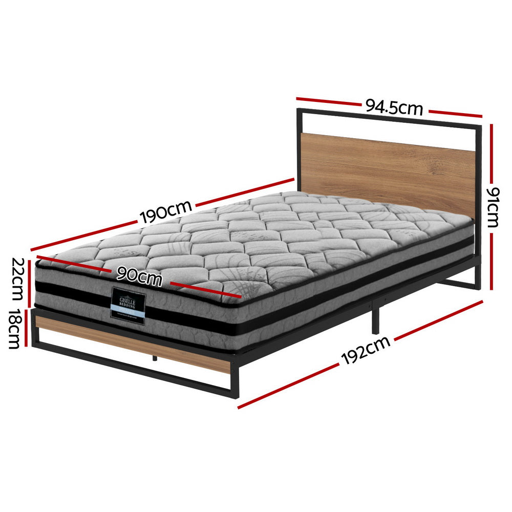 Metal Bed Frame Double Size Beds Platform with Mattress