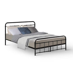 Bed Frame Metal Bed Frame LEO - Double (Black)